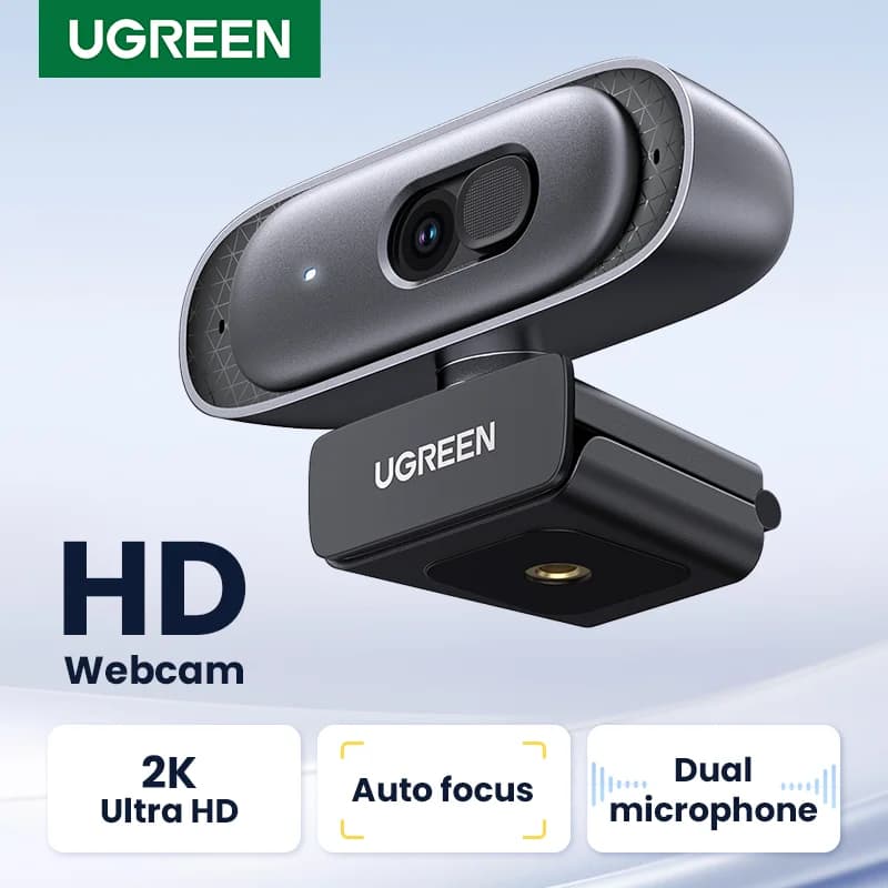 מצלמת רשת USB איכותית 2K HD עם מיקרופון כפול