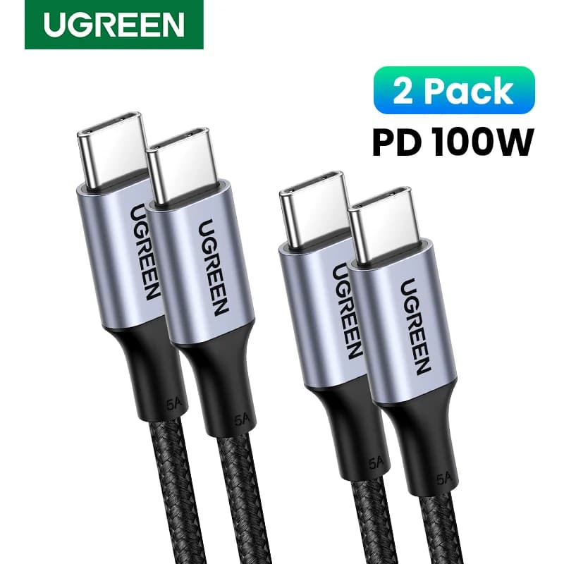 סט של 2 כבלים USB-C ל-USB-C בהספק 100W