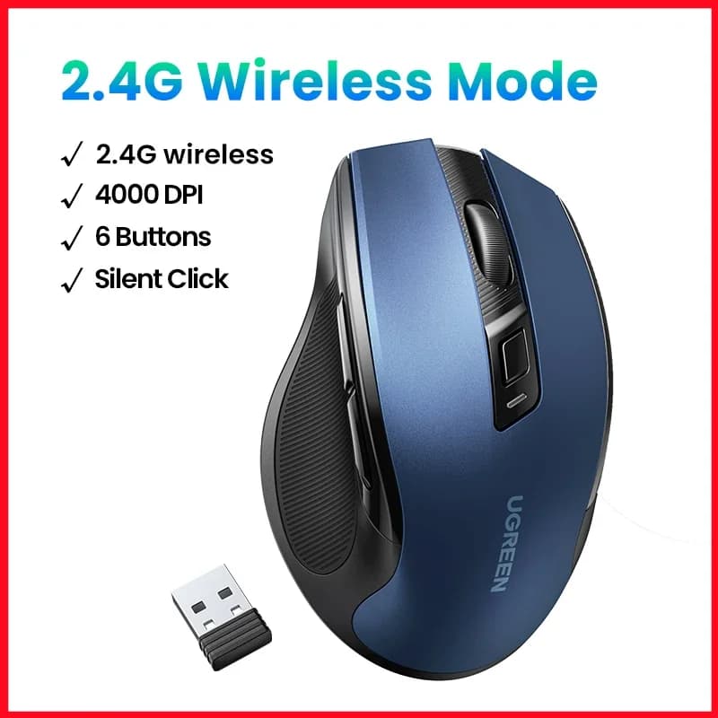 עכבר אלחוטי ארגונומי, Bluetooth, 4000 DPI