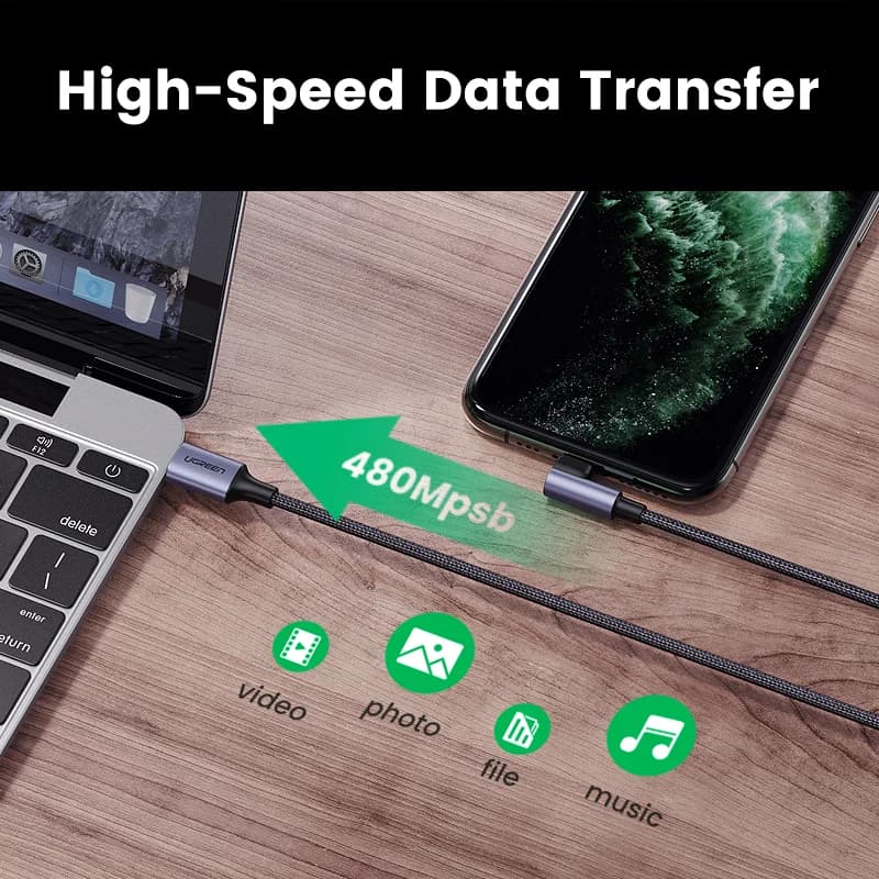 כבל MFi מ-USB-C ל-Lightning, PD 20W