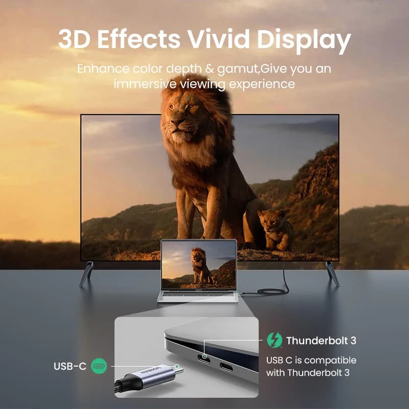 כבל USB-C ל-HDMI, מתאם וידאו ברזולוציית 4K