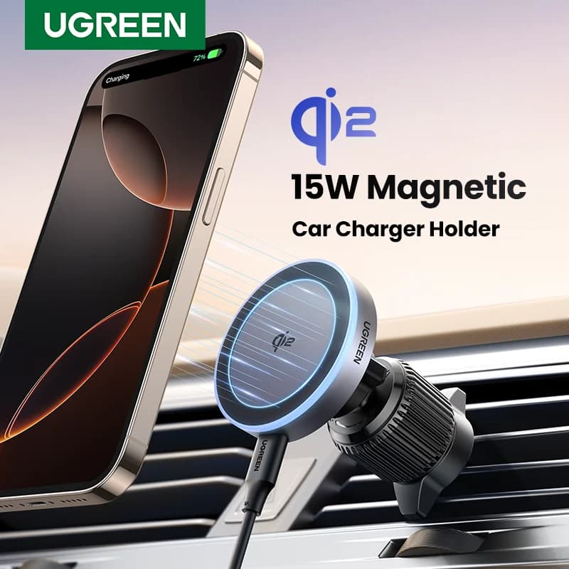 מטען אלחוטי מגנטי לרכב Qi2 15W לאייפון