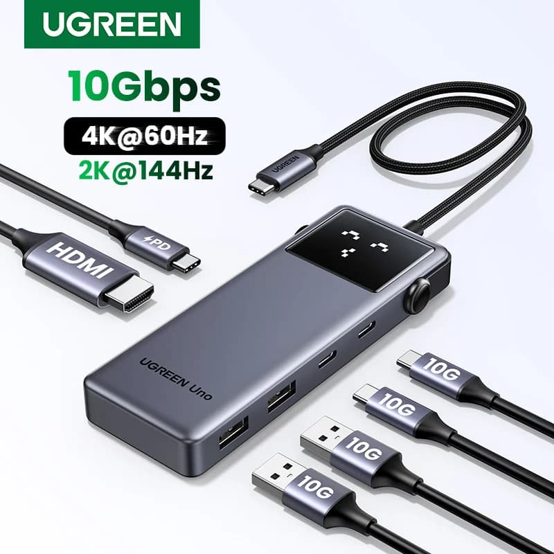 Hub USB-C 6-ב-1, 4K60Hz, PD 100W