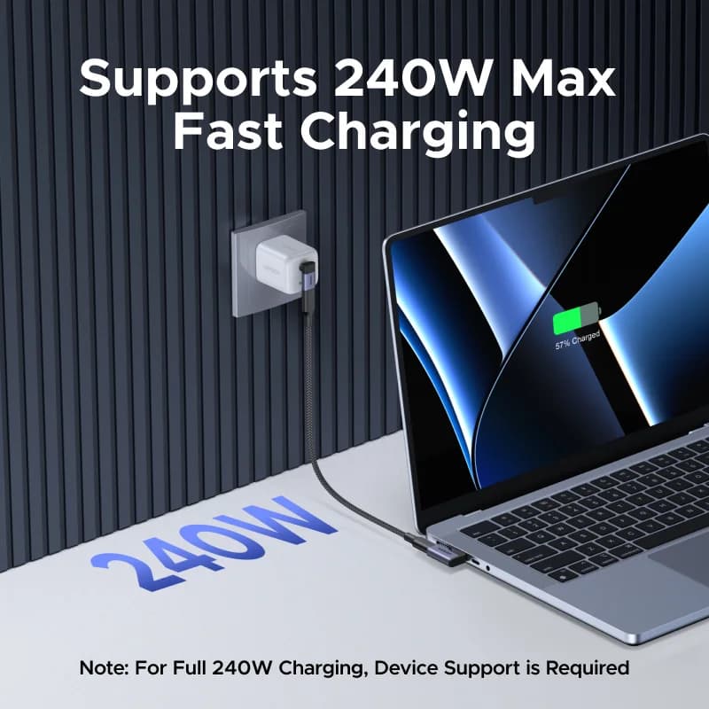 מתאם USB-C ל-USB-C בזווית ישרה, חבילה של 2