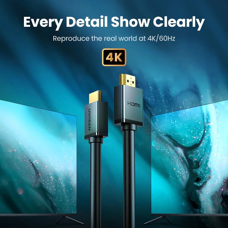 כבל HDMI מהיר, 4K 60Hz, מצופה זהב