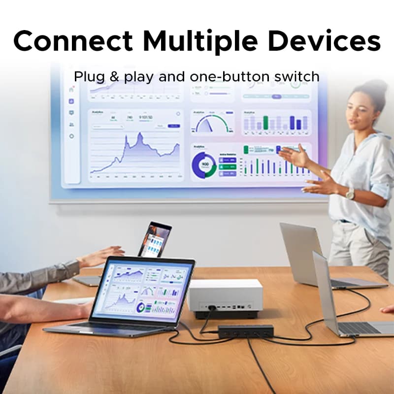מפצל HDMI 5 יציאות 4K עם שלט רחוק