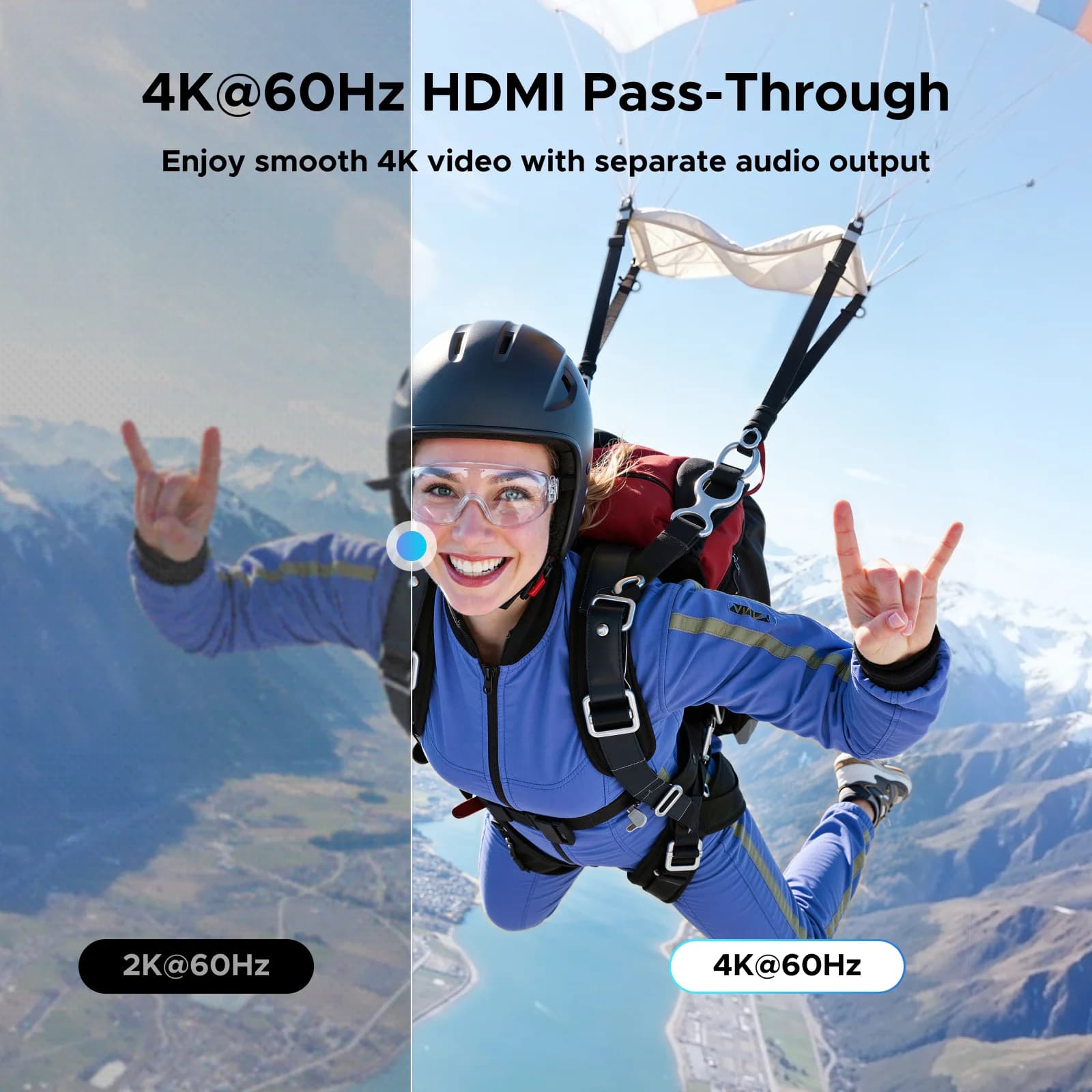 מפצל אודיו HDMI 4K 60Hz, אופטי ו-3.5 מ"מ