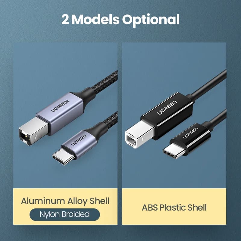 כבל מדפסת מ-USB-C ל-USB Type-B 2.0