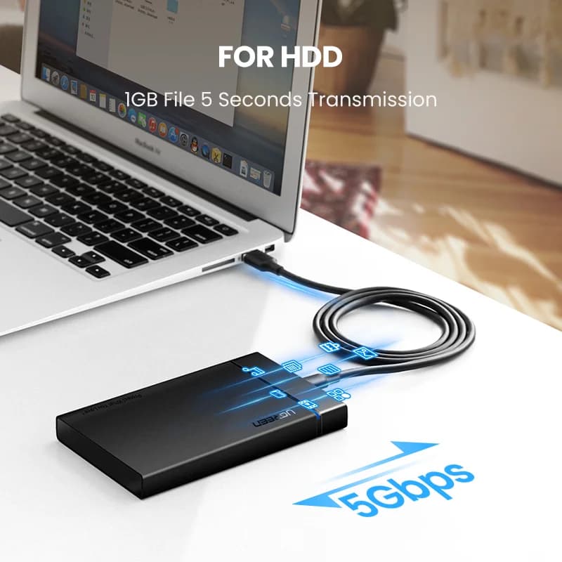 כבל נתונים USB-C, 5Gbps USB 3.0, 3A