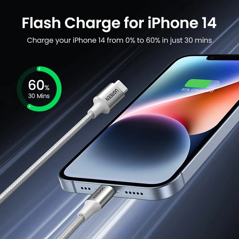 כבל MFi מ-USB-C ל-Lightning, טעינה מהירה PD 30W