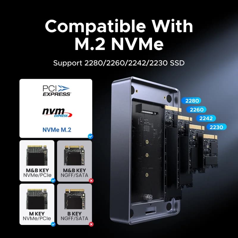 מעטפת SSD M.2 NVMe USB4, 40Gbps, Thunderbolt