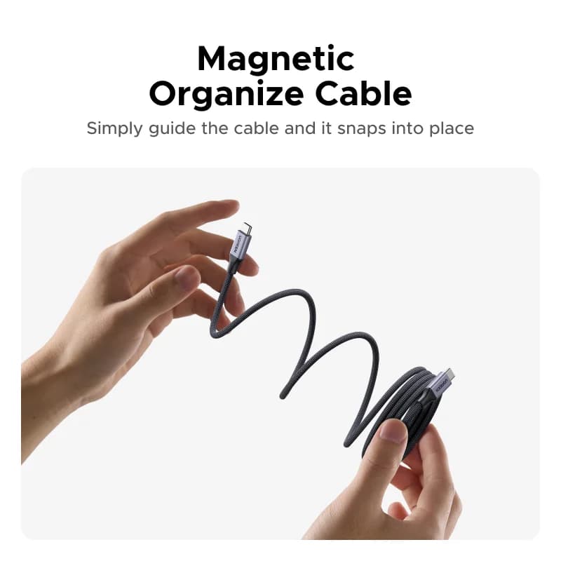 כבל טעינה סרוג מגנטי USB-C 240W