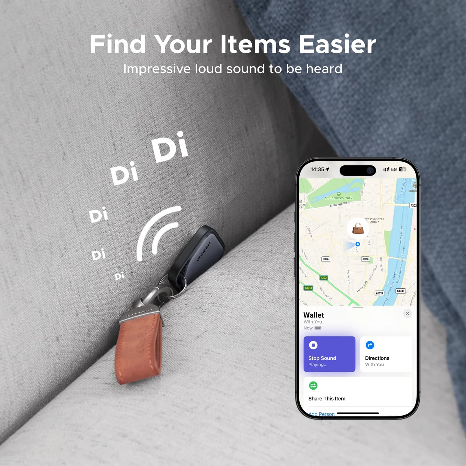 טאג חכם Bluetooth לאיתור במערכת Find My של iOS