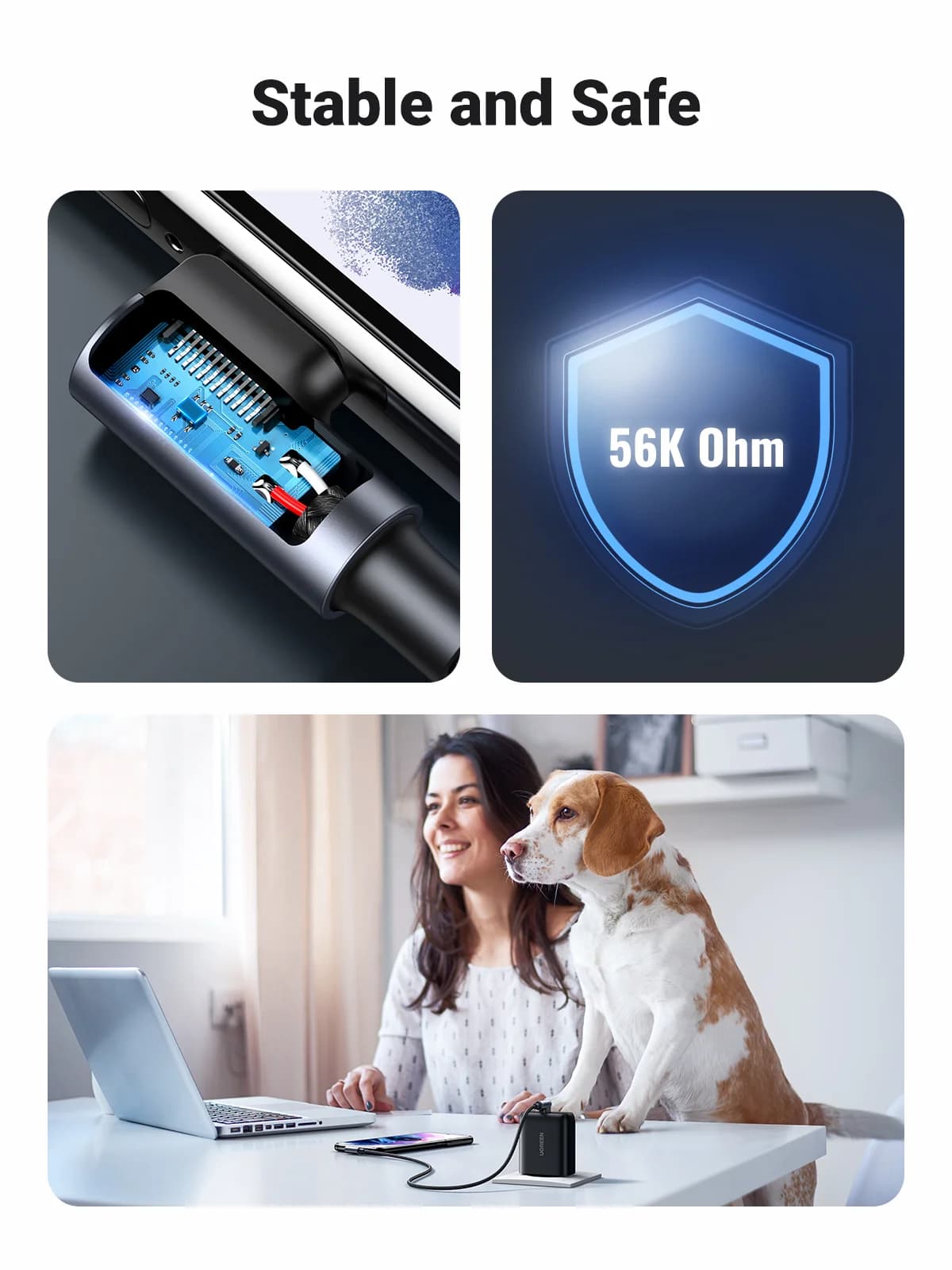 כבל USB-C ל-USB-C ניילון בזווית 90 מעלות