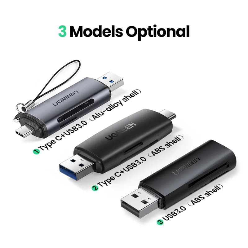 קורא כרטיסי SD/MicroSD עם חיבור USB 3.0 ו-USB-C