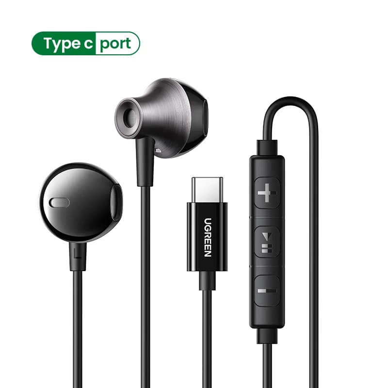 אוזניות חוטיות סמי-פתוחות עם חיבור 3.5mm ומיקרופון