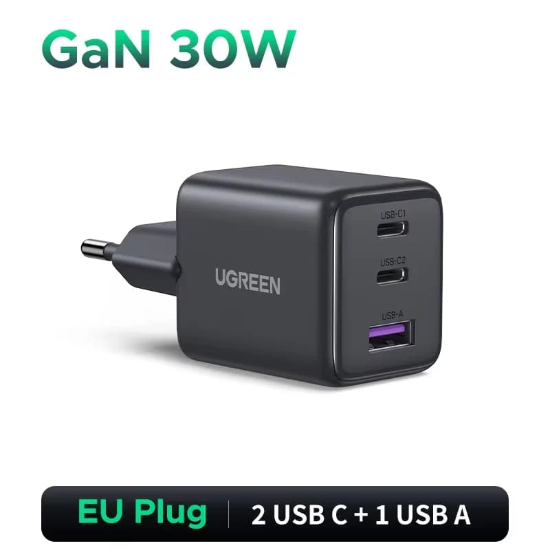 מטען קיר GaN USB-C 45W, תקע אירופי