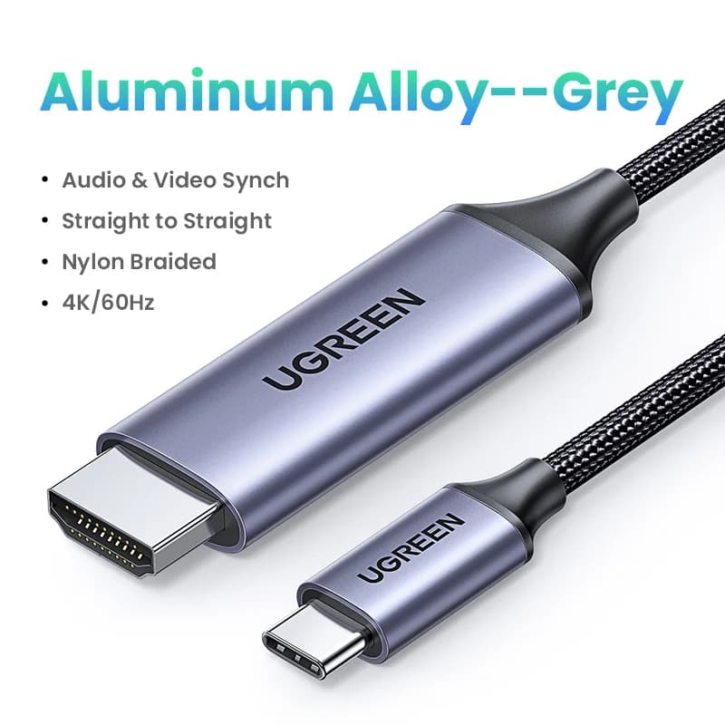 כבל USB-C ל-HDMI, מתאם וידאו ברזולוציית 4K