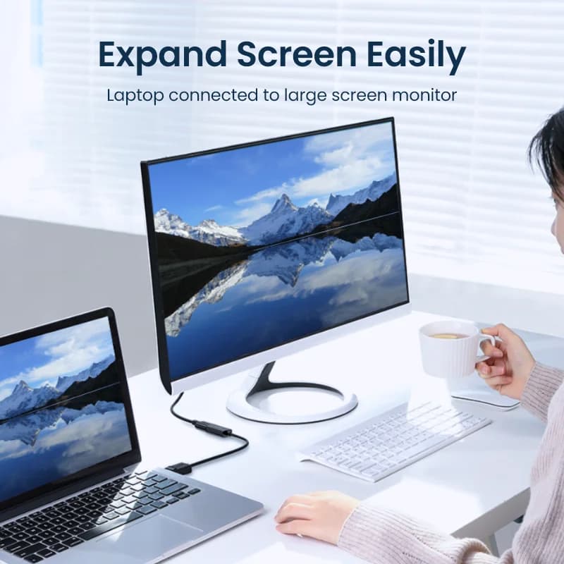 מתאם ממיר DisplayPort ל-HDMI 4K