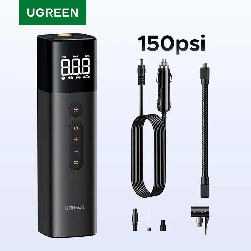 משאבת אוויר ניידת לצמיגים עם מסך LCD
