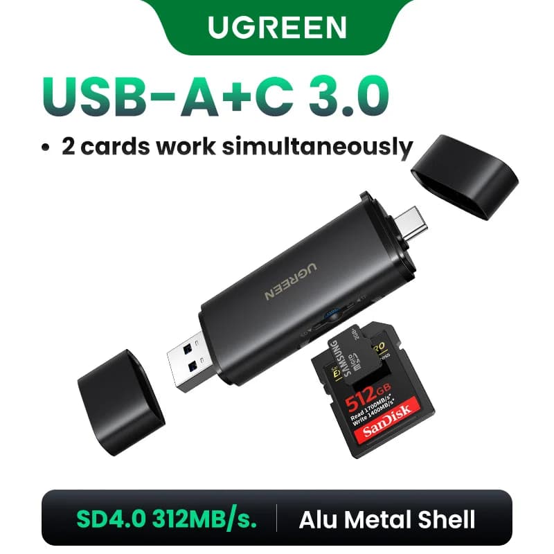קורא כרטיסים USB-C SD 4.0, מהירות 312MB/s
