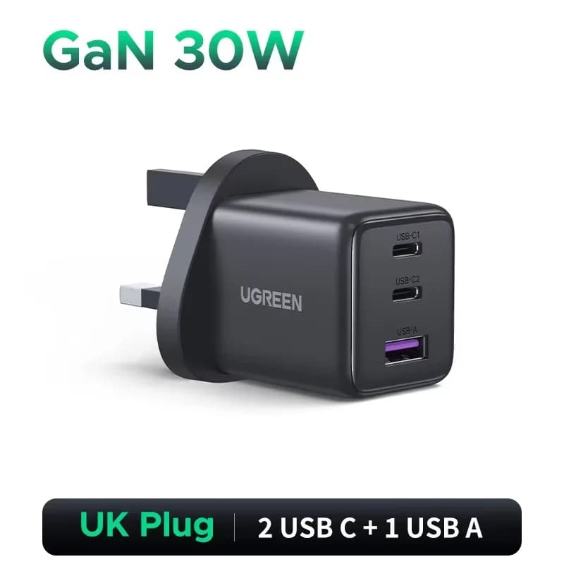 מטען מהיר GaN USB-C 45W, תקע UK