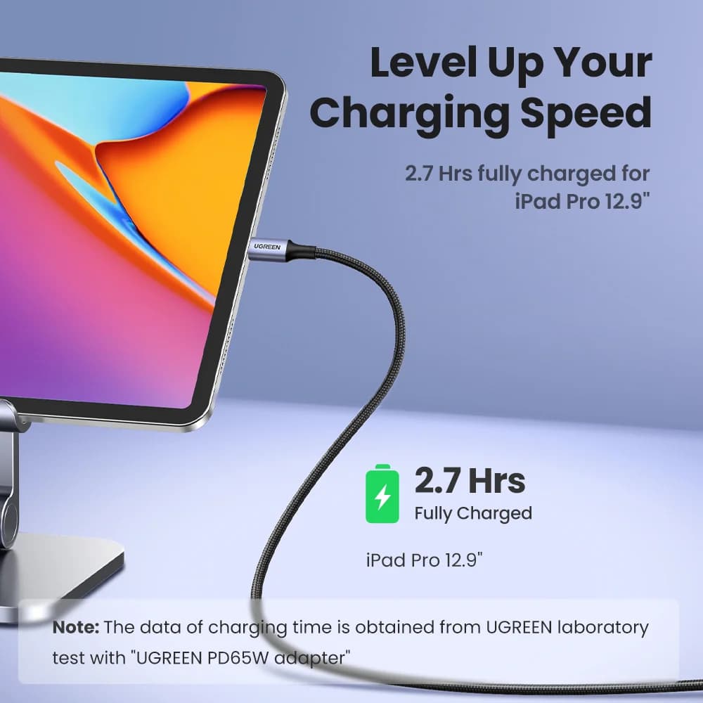 כבל USB-C ל-USB-C, 100W PD, 5A