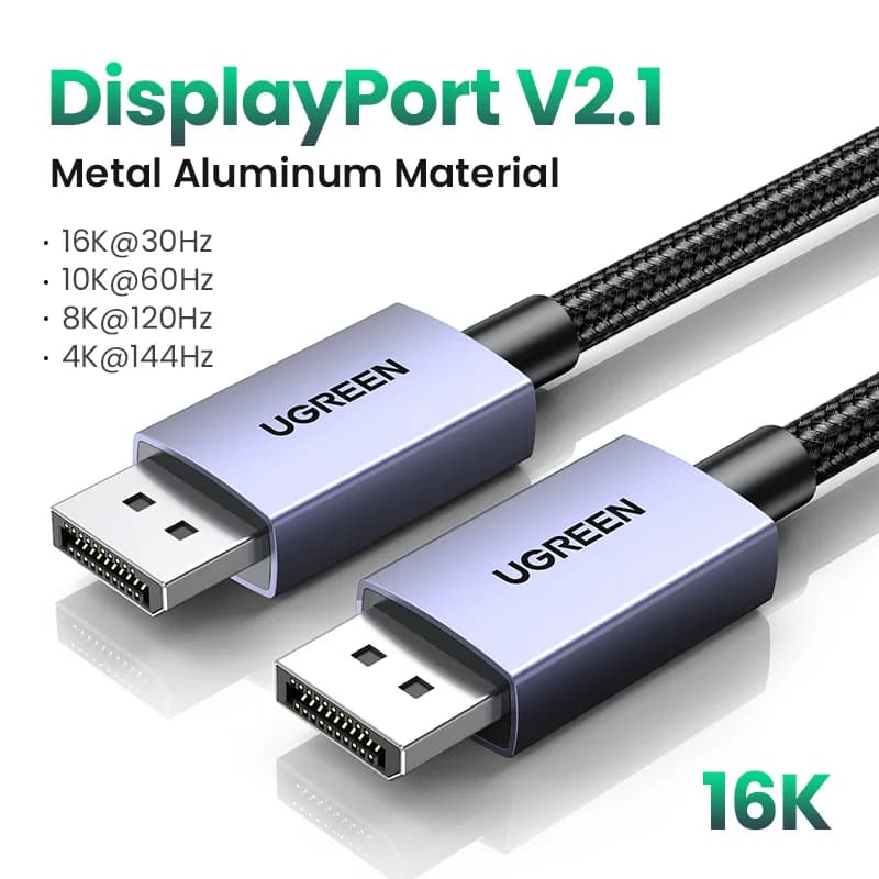 כבל DisplayPort 2.1, וידאו מהיר ב-16K/8K