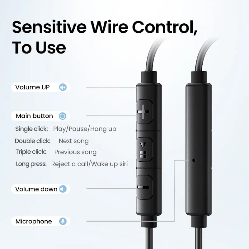 אוזניות חוטיות סמי-פתוחות עם חיבור 3.5mm ומיקרופון