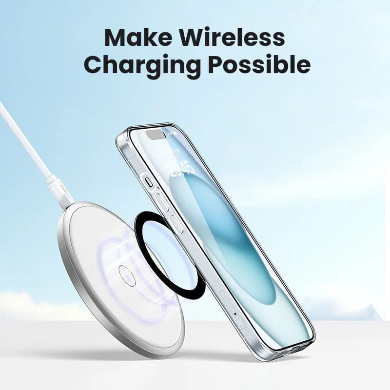 מתאם טבעת מתכת מגנטית לטעינה אלחוטית MagSafe