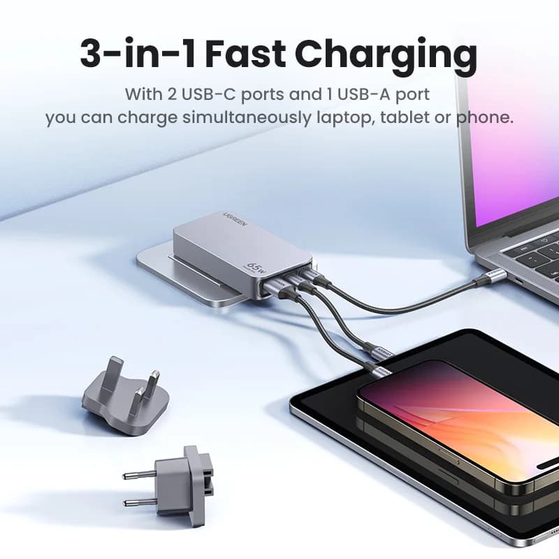 מטען USB-C GaN 65W עם טעינה מהירה 4.0