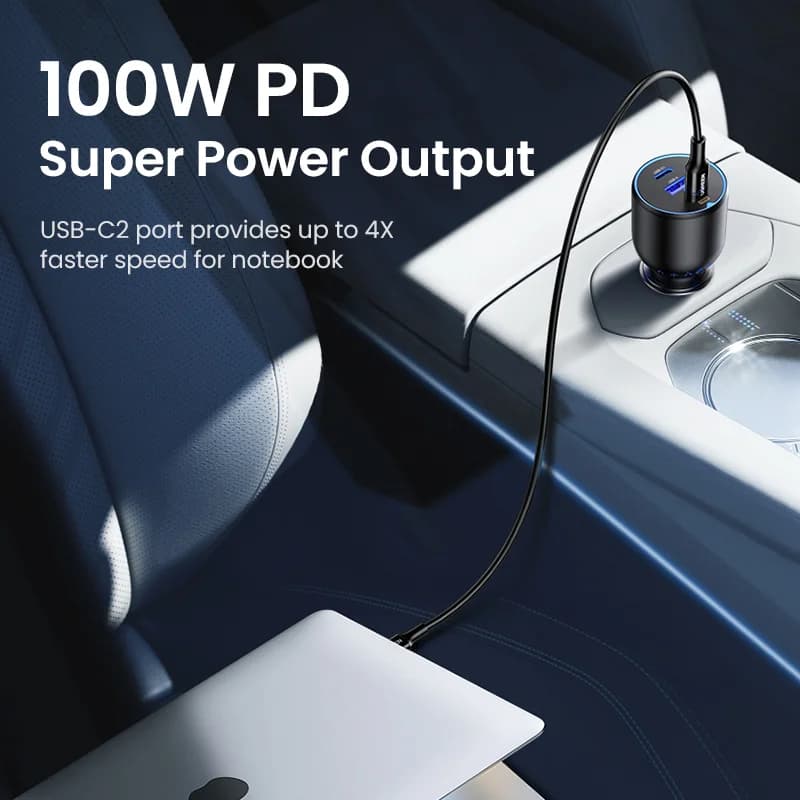 מטען לרכב כפול USB-C בעוצמה 130W