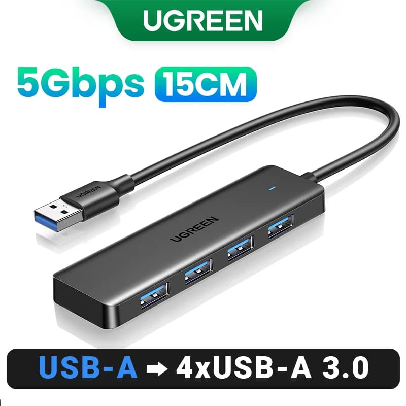 האב USB 3.0 ו-USB-C עם 4 פורטים